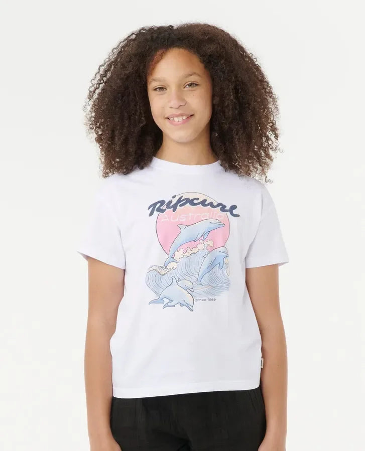 Dolphin Relaxed Tee - Girls