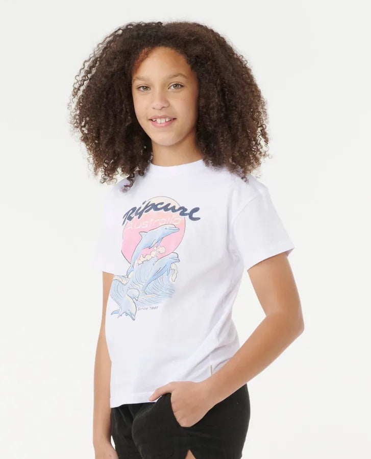 Dolphin Relaxed Tee - Girls