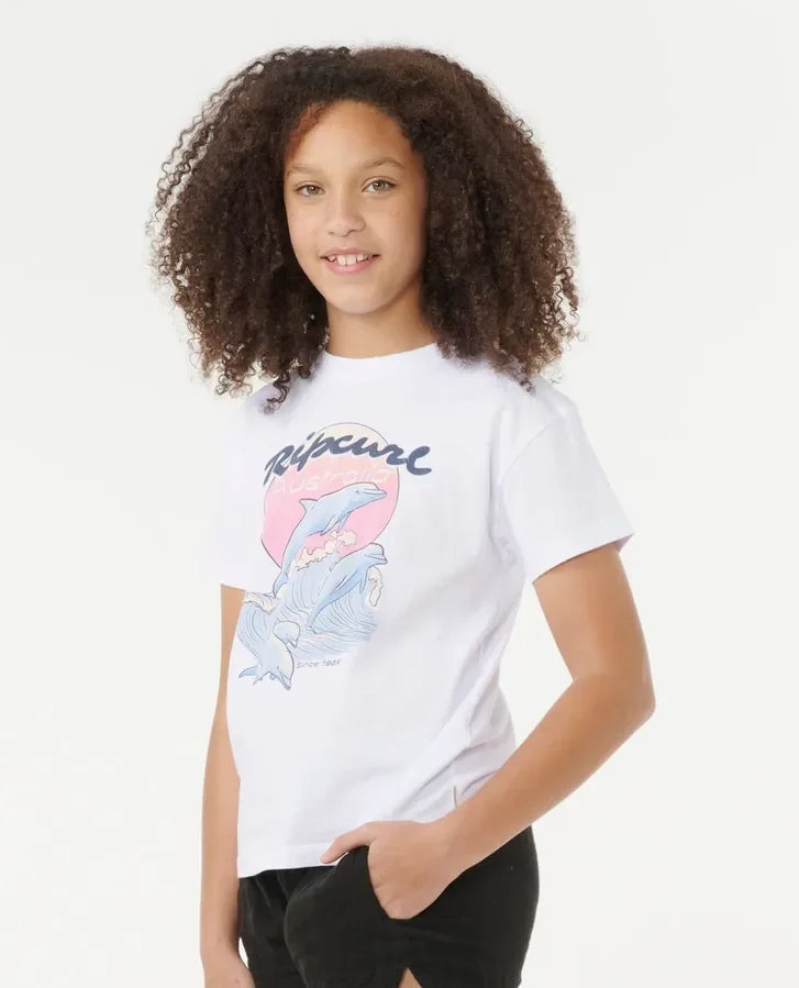 Dolphin Relaxed Tee - Girls