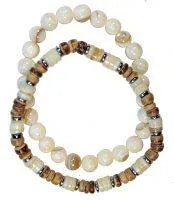 2 Strand Beachy Set W/ Heishi Beads - Beachin Surf