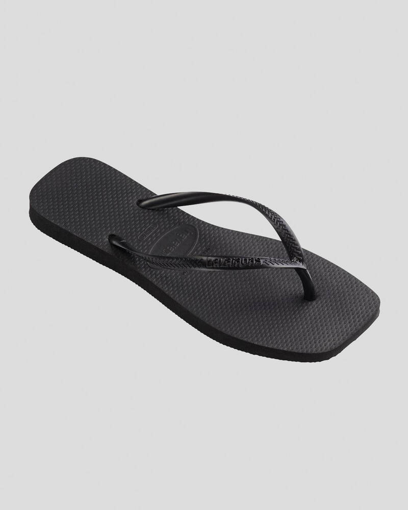 Slim Square Toe Logo Thongs