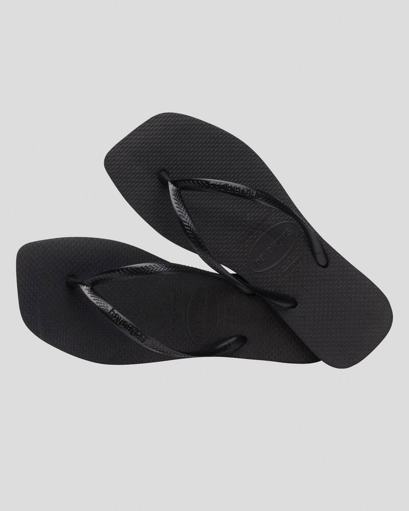 Slim Square Toe Logo Thongs