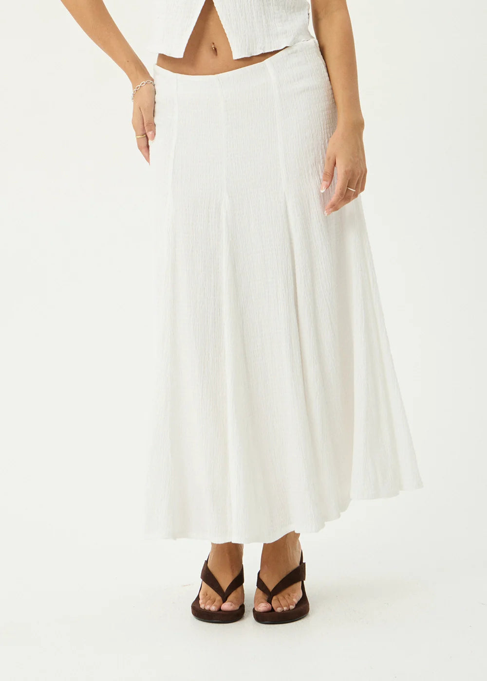 Lana Seersucker Midi Skirt