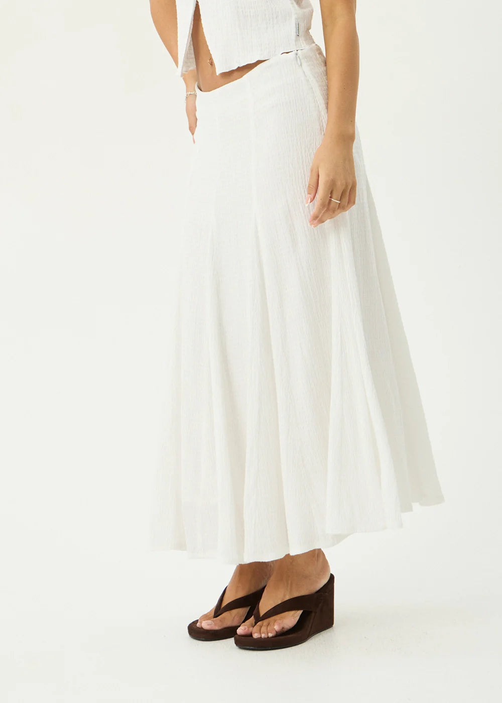 Lana Seersucker Midi Skirt