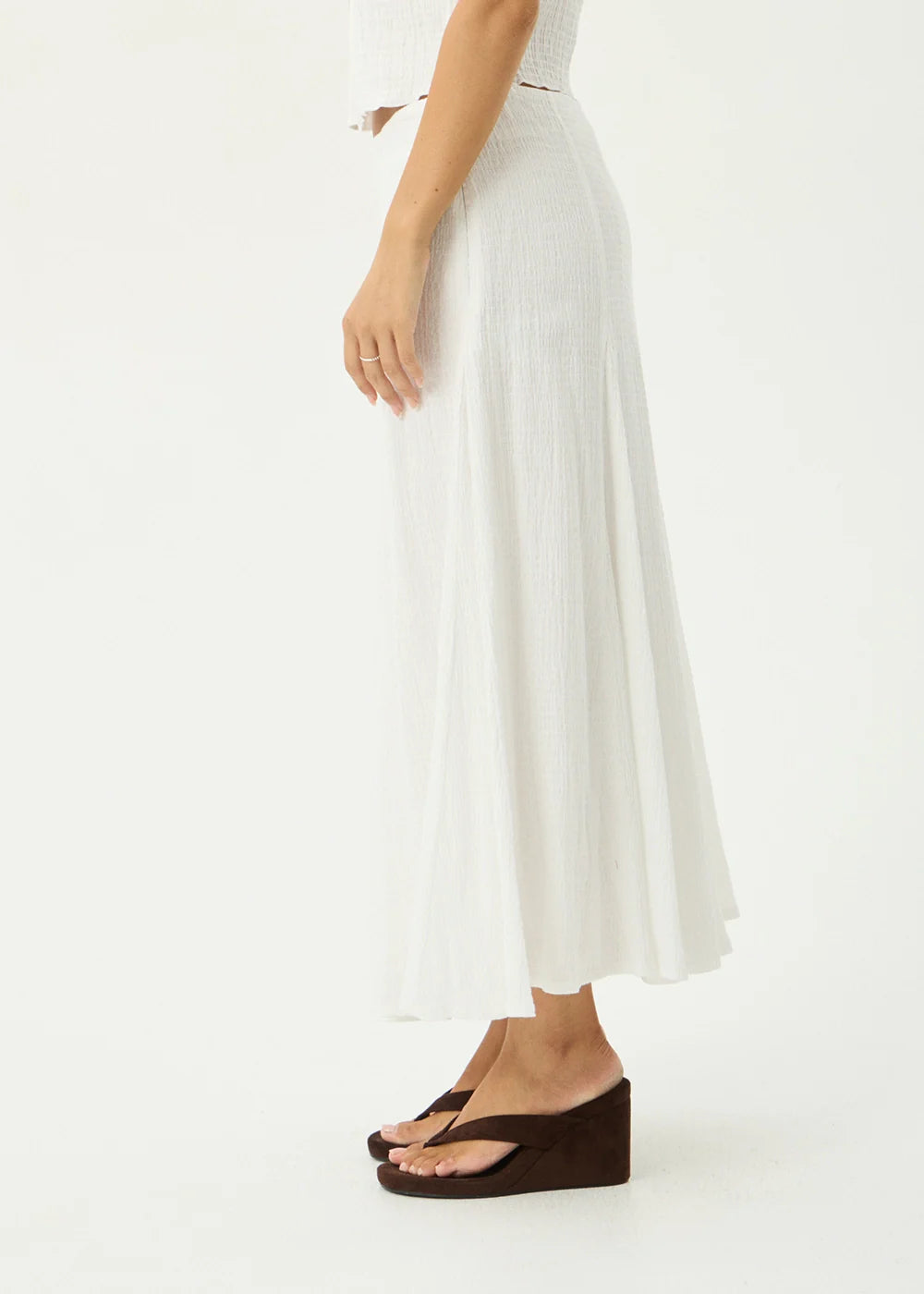 Lana Seersucker Midi Skirt