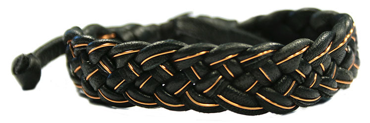 LEATHER BRACELET WITH COPPER WIRE