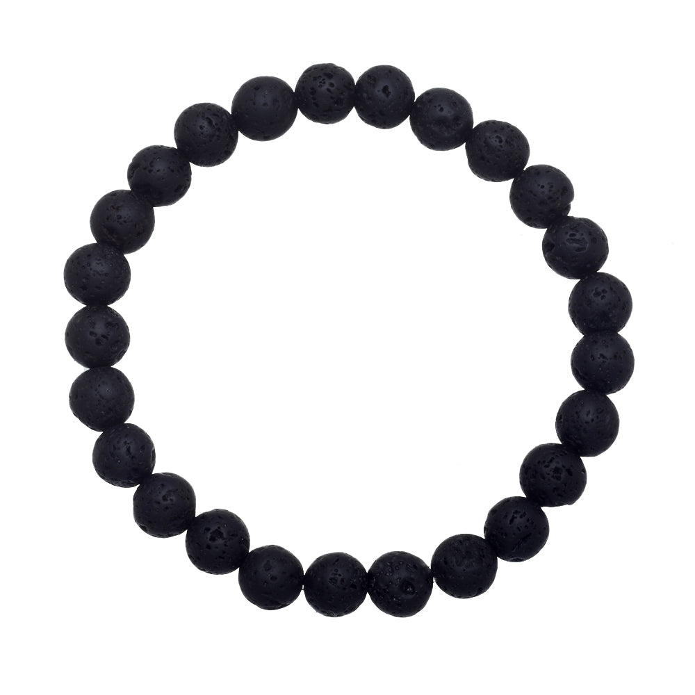 8mm Lava Bead Mens Size Bracelet