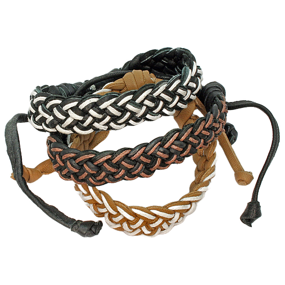 SET OF 3 BRACELETS - 2 -TONE NATURAL STYLE