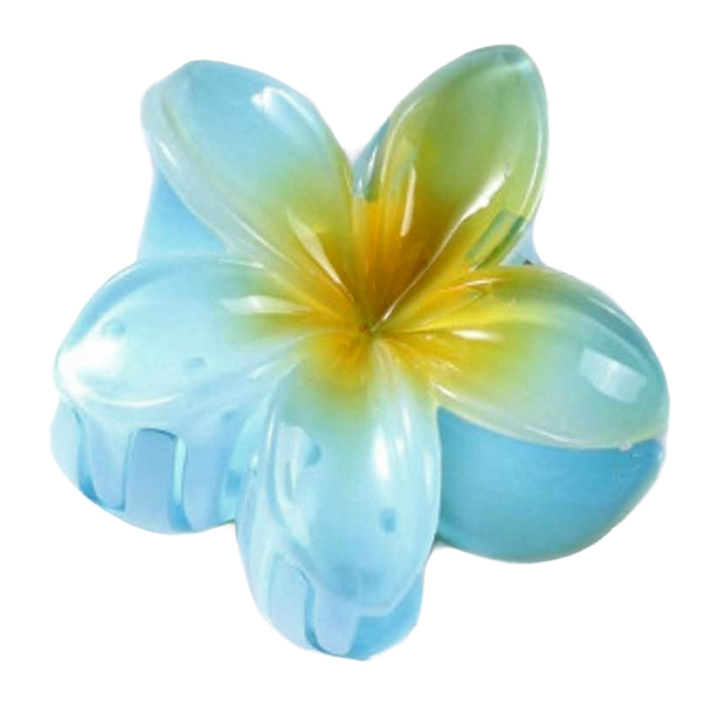 BLUE/YELLOW FRANJIPANI HAIRCLIP