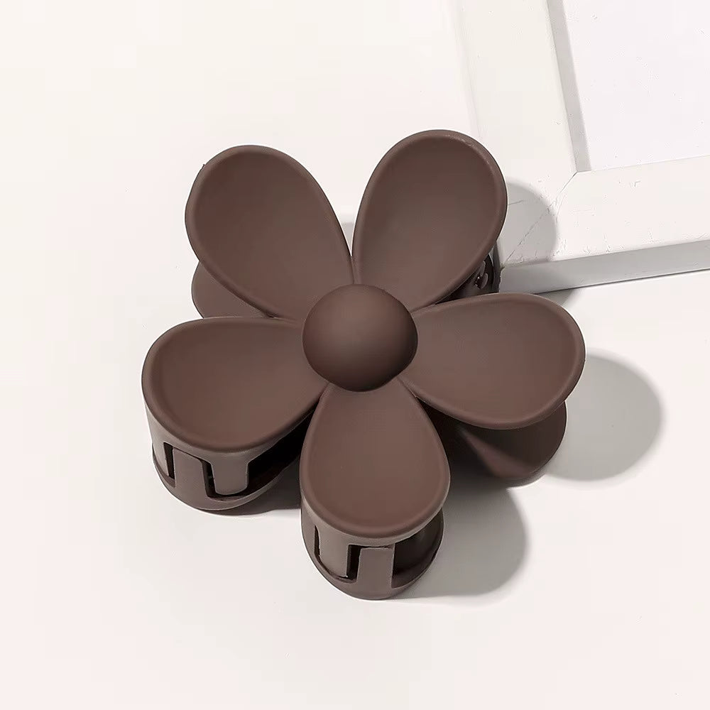 Matte Dark Chocolate Daisy Hair Clip