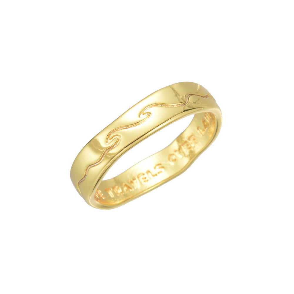 Gold Embossed Wave Ring