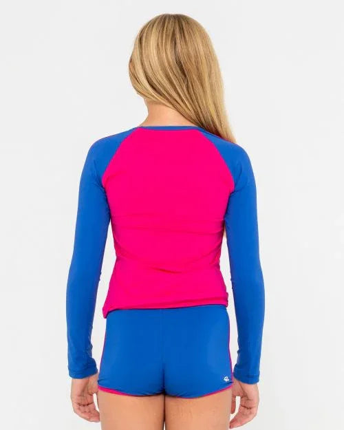 Contrast Rashie And Shorts Set Girls