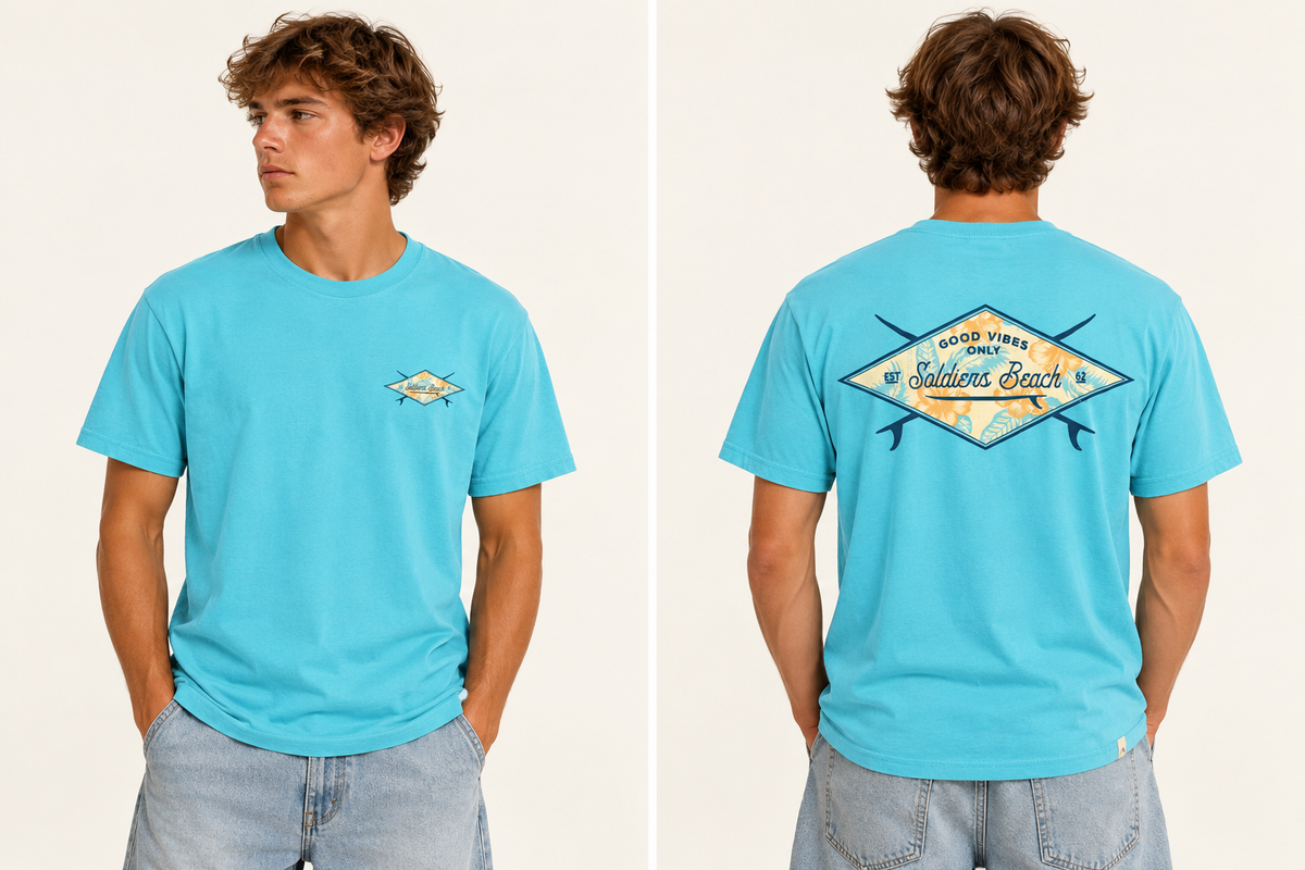 Retro Badge - Beachin Surf Mens T-Shirt