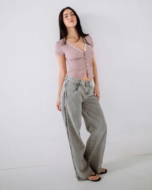 Flip Mommy Low Rise Wide Leg Denim Jean