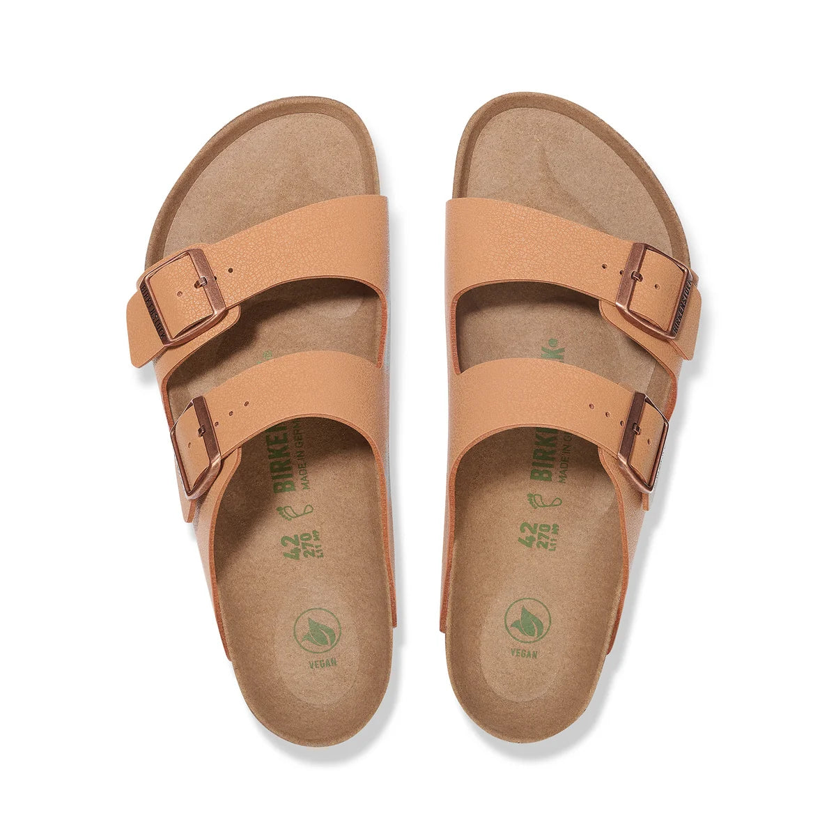 Birkenstock Arizona Vegan Birkibuc in Pecan, top down footbed - Beachin Surf Toukley