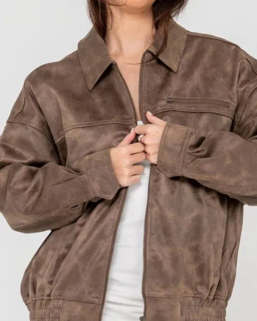 Back Street Faux Leather Jacket - Beachin Surf