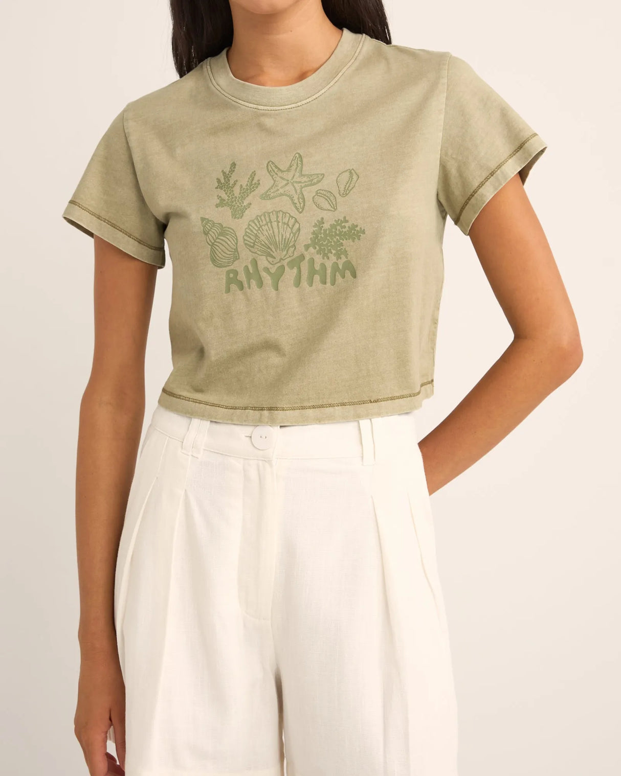 Beachcomber Crop Crew Tee - Beachin Surf