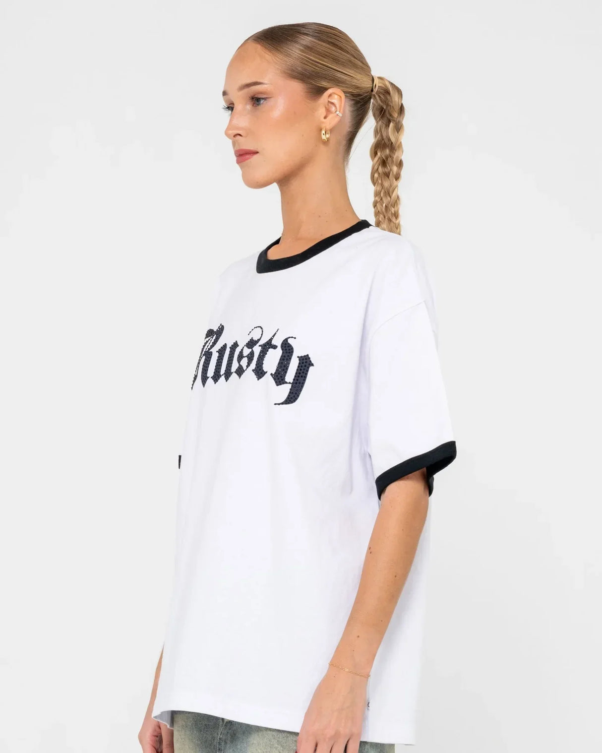 Bedazzled Rusty Ringer Tee