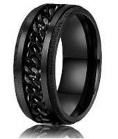 BLACK STAINLESS STEEL RING W/ CHAIN SPINNER | CLASSIC 77 | Beachin Surf