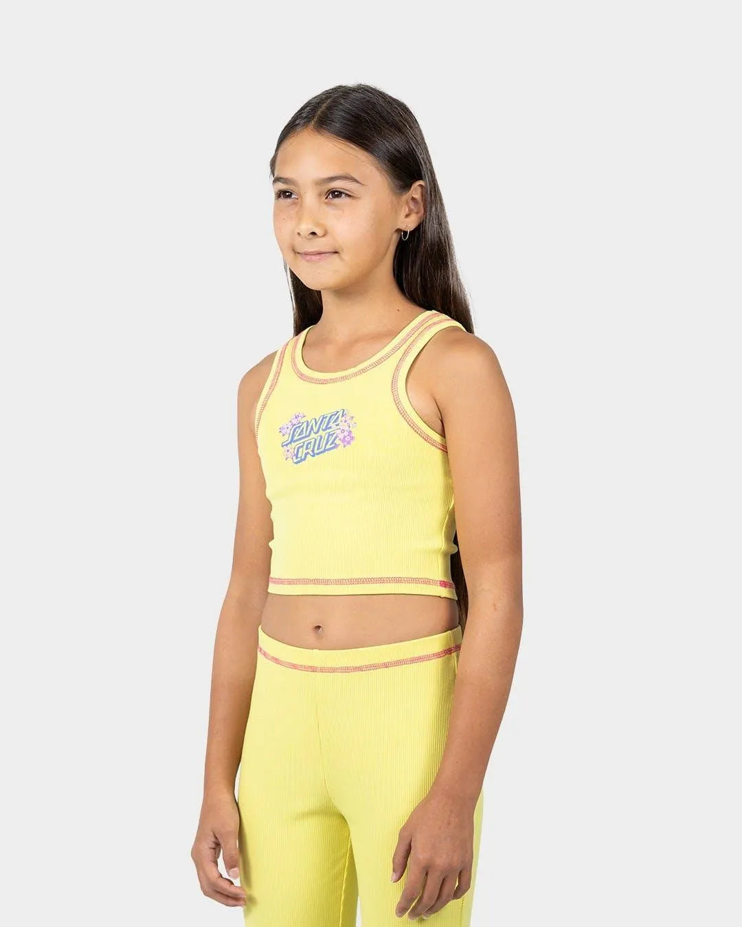 Blooming Stack Santa Cruz Girls Cropped Tank Top - Beachin Surf
