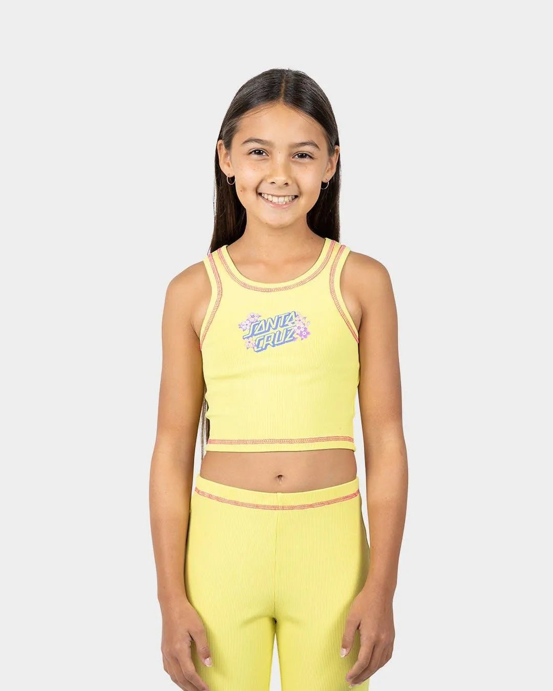 Blooming Stack Santa Cruz Girls Cropped Tank Top - Beachin Surf