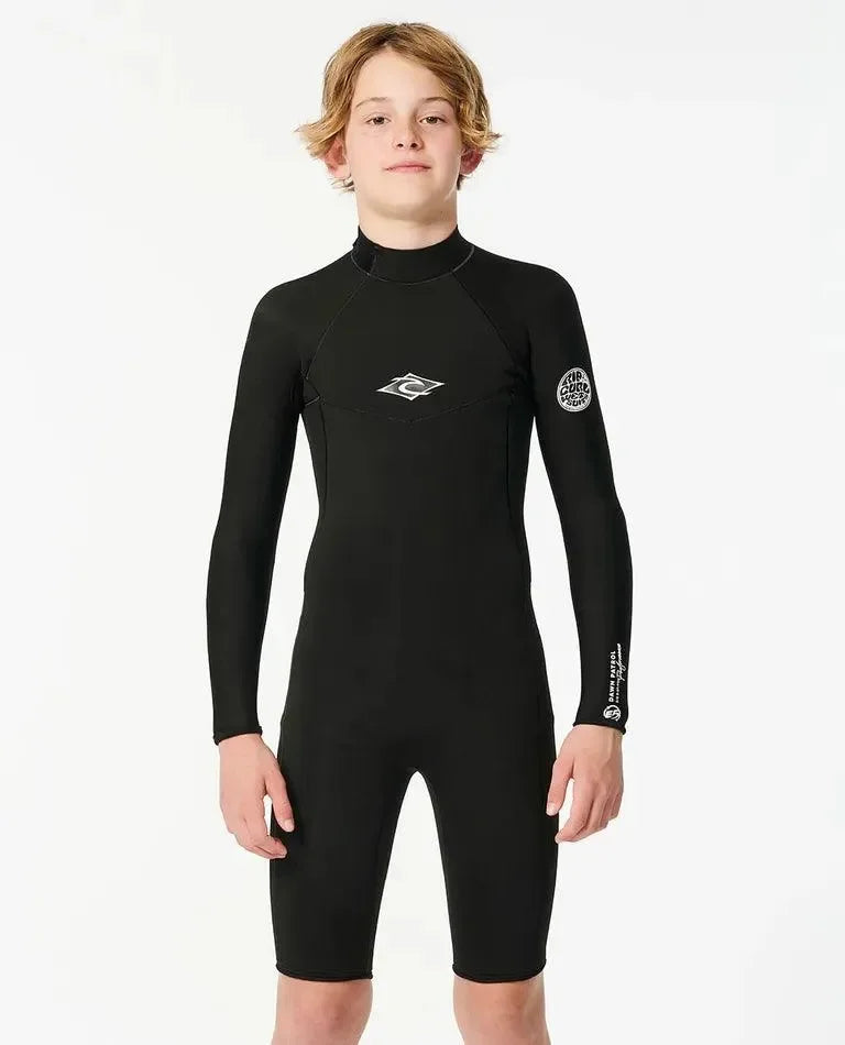 Boys Dawn Patrol Long Sleeve 2Mm Back Zip Short Leg Wetsuit