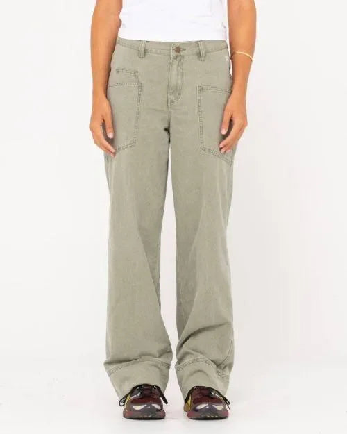 Brooks High Rise Wide Leg Twill Pant