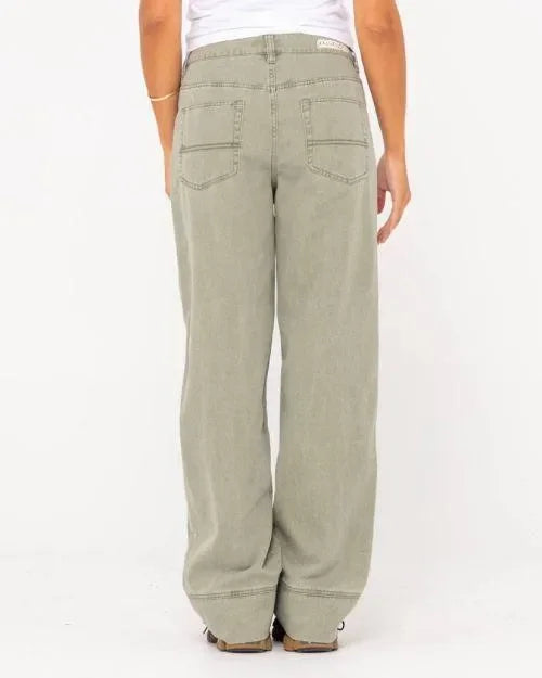 Brooks High Rise Wide Leg Twill Pant