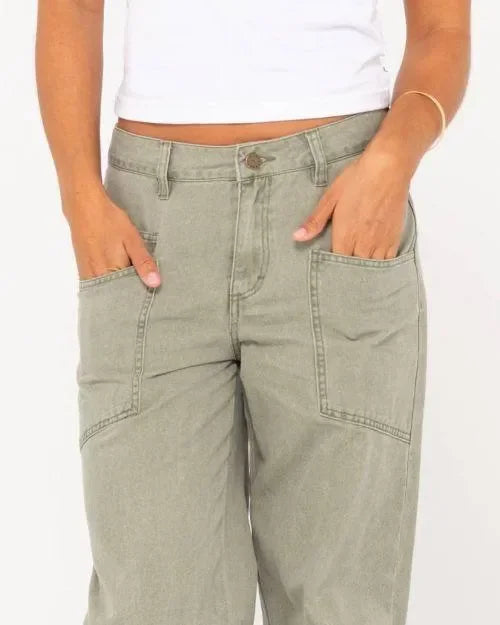 Brooks High Rise Wide Leg Twill Pant