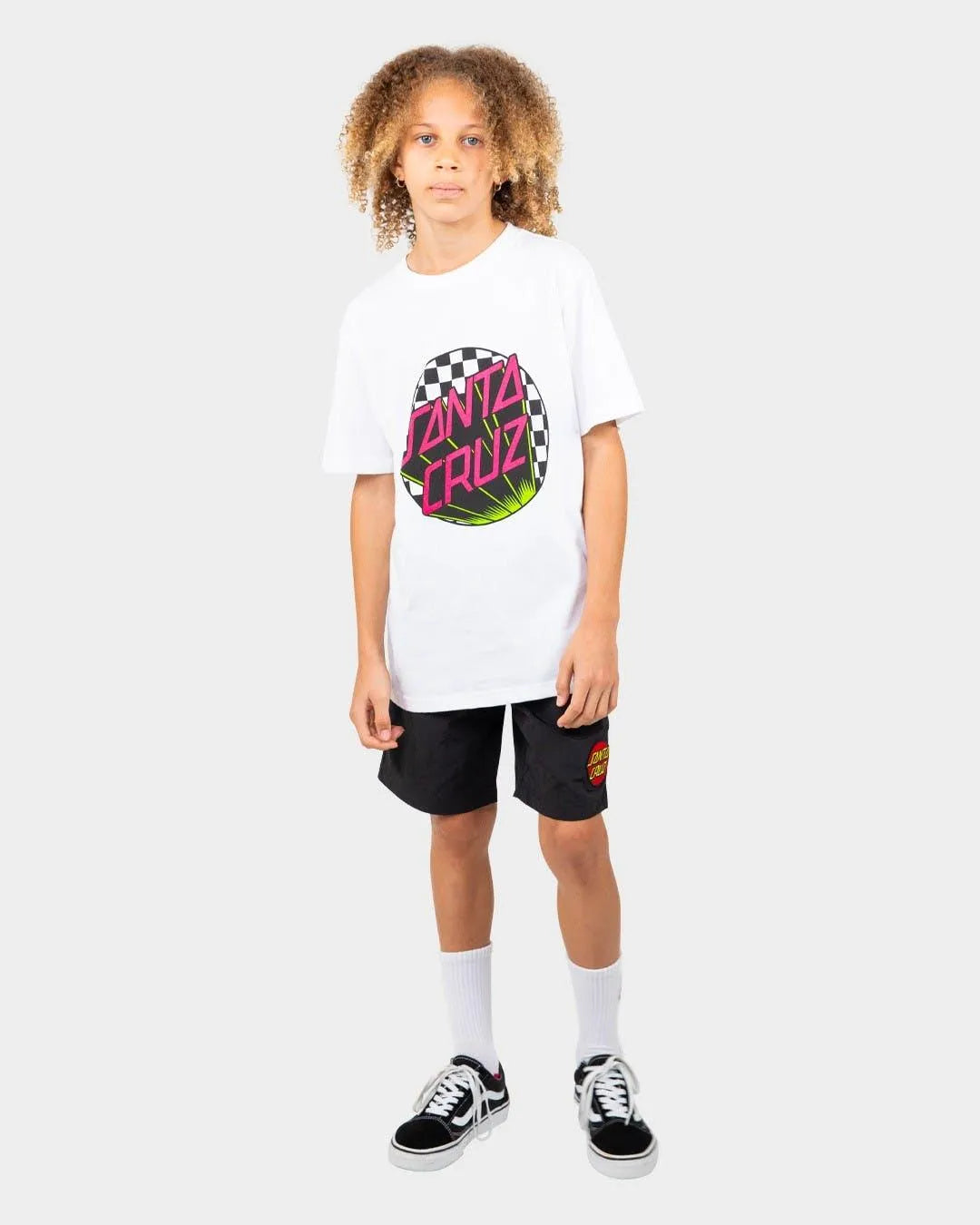 Check Delta Dot Front Santa Cruz Boys S/S T-Shirt - Beachin Surf