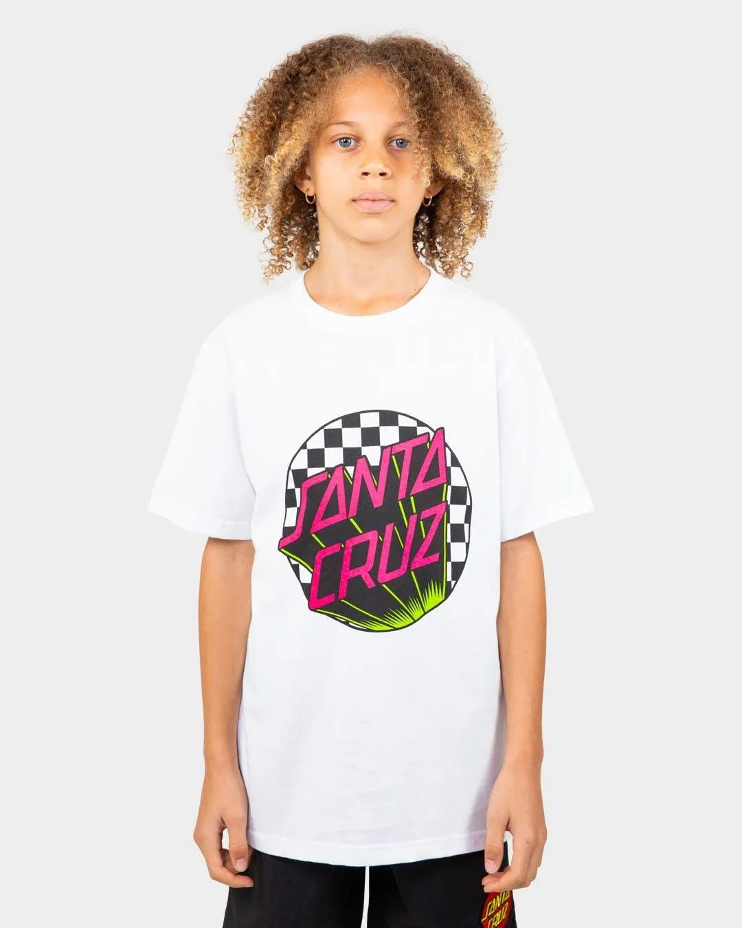 Check Delta Dot Front Santa Cruz Boys S/S T-Shirt - Beachin Surf