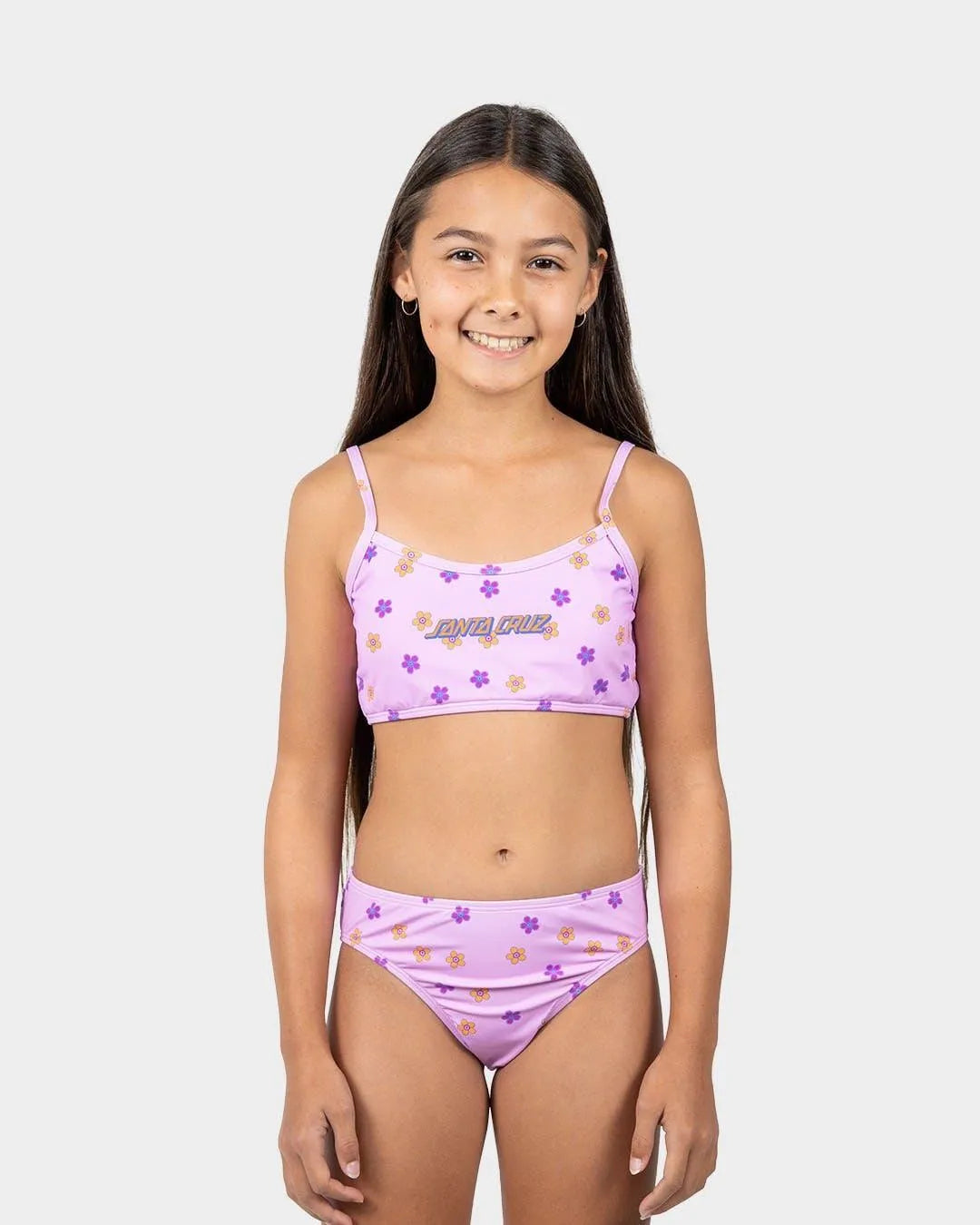 Classic Strip Bloom Santa Cruz Girls Bikini Set - Beachin Surf