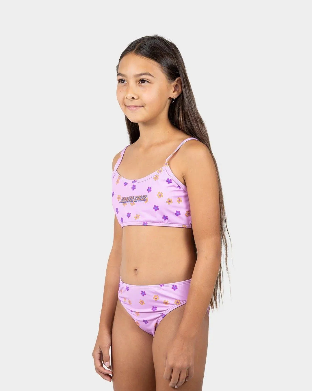 Classic Strip Bloom Santa Cruz Girls Bikini Set - Beachin Surf