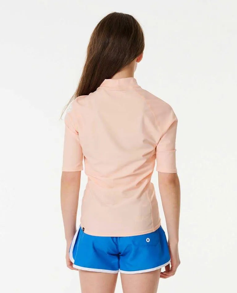 Classic Surf Short Sleeve Rash Vest - Girls (8-16 Years) - Beachin Surf