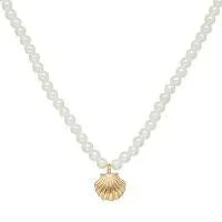 dainty-pearl-choker-w-gold-shell-beachin-surf-69183 - Beachin Surf