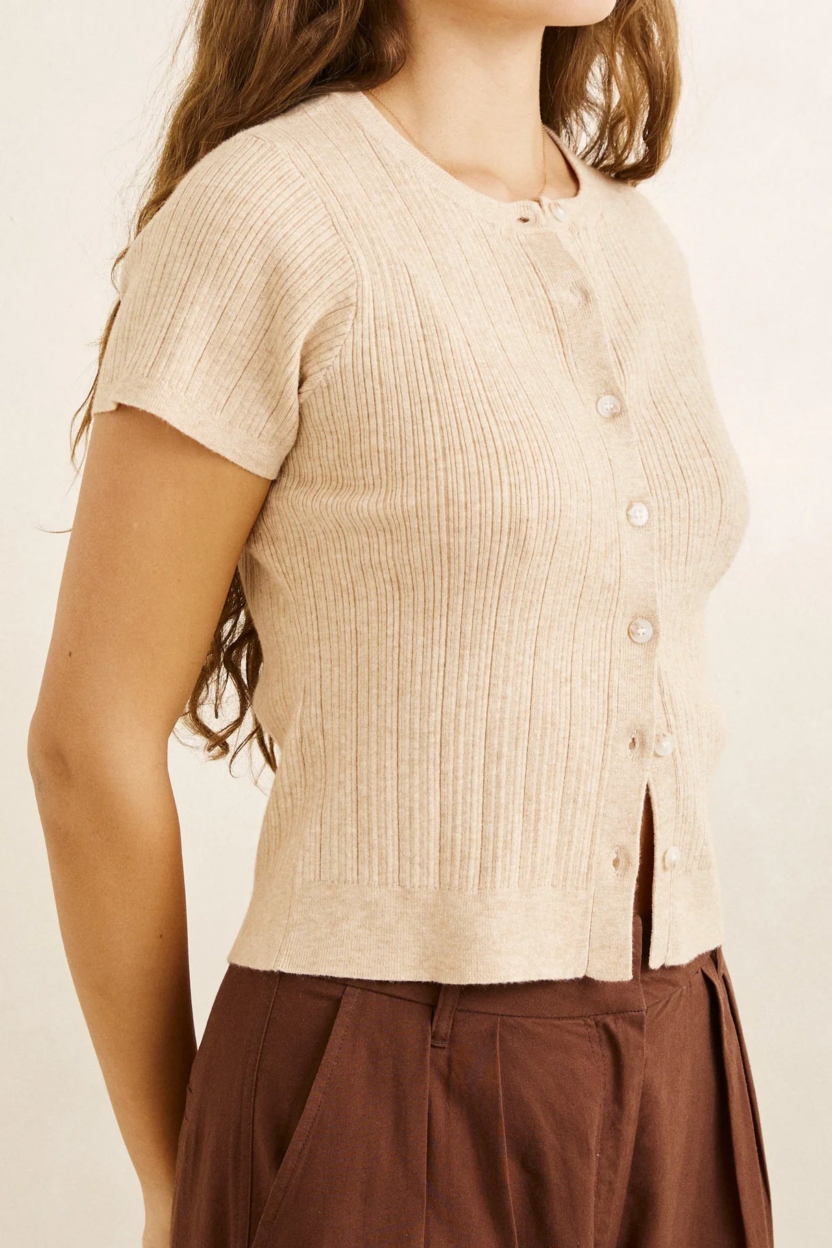 dana-short-sleeve-cardigan-oat-0726W-FT05SW-OAT-2_1 - Beachin Surf
