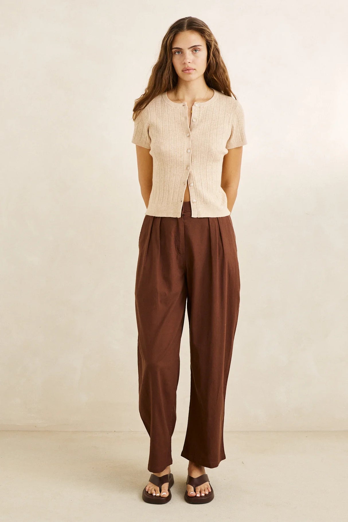 dana-short-sleeve-cardigan-oat-0726W-FT05SW-OAT-4_1 - Beachin Surf