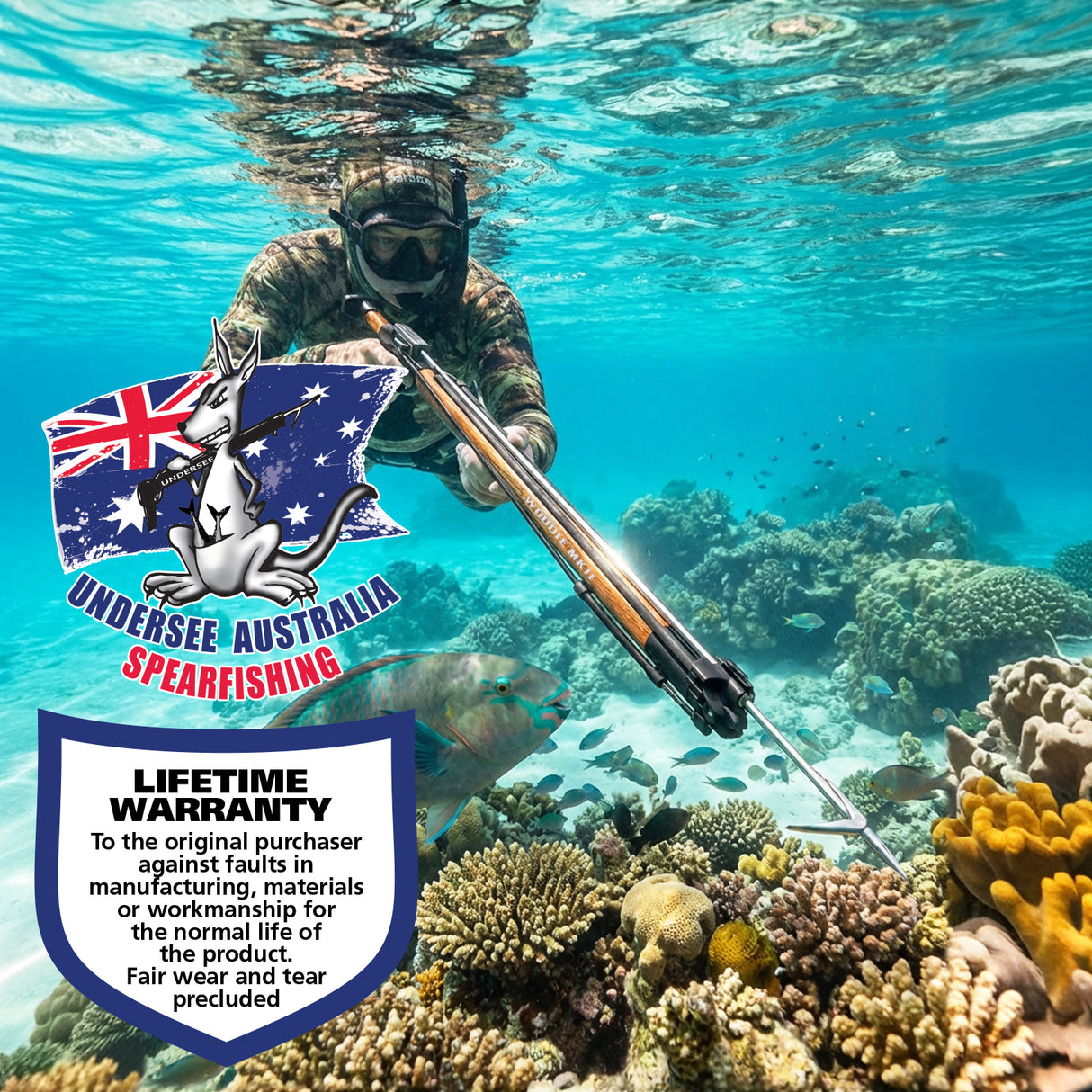 Undersee Australia Woodie Timber Railgun Speargun - Lifestyle