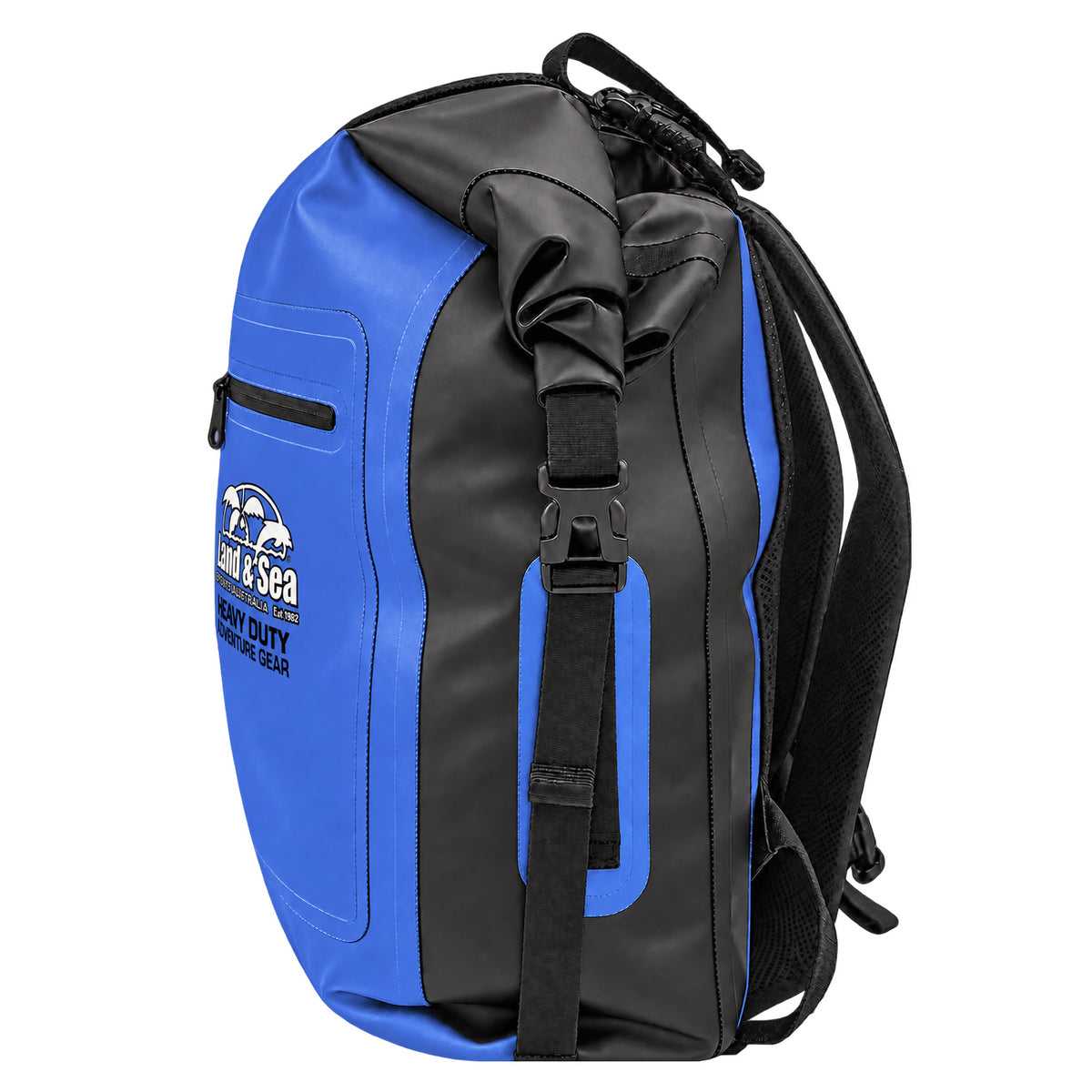 Land & Sea 30L Dry Backpack Blue - Side
