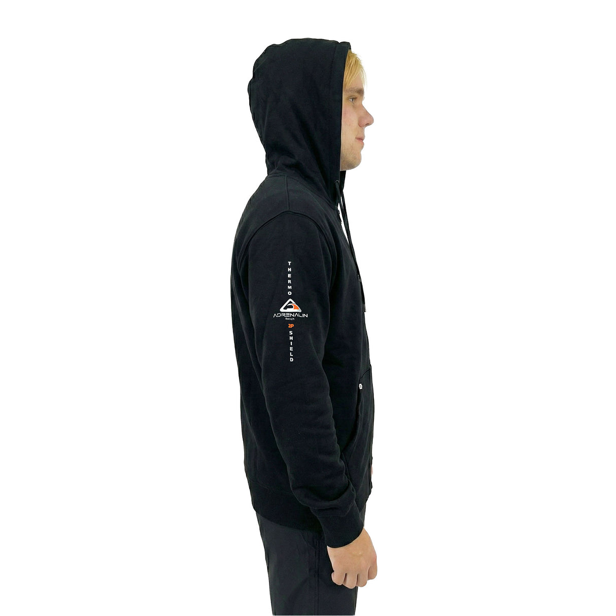 Adrenalin 2P Thermo Zip-Front Hoodie Black - Side Zoomed
