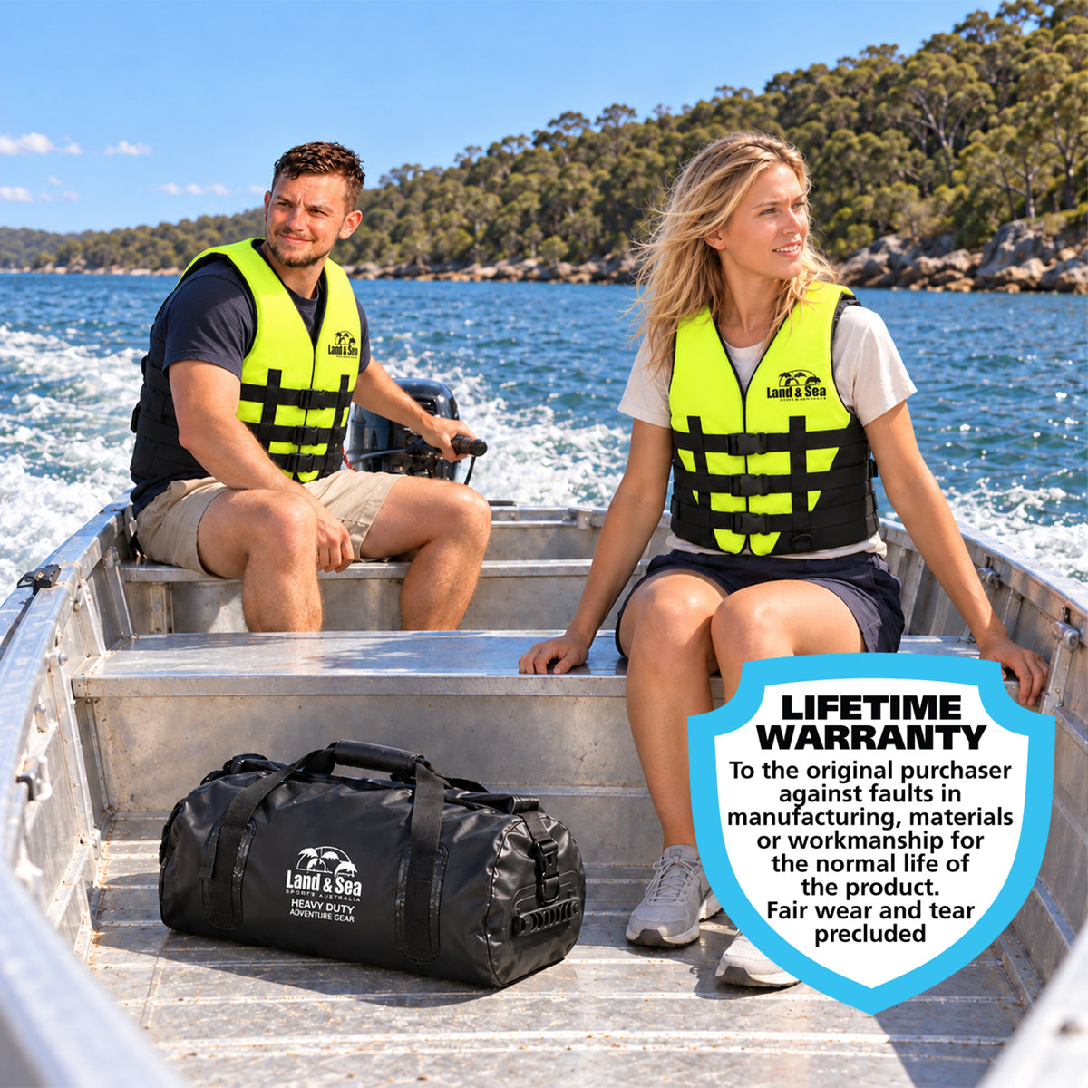 Land & Sea 45L Heavy Duty Roll Dry Bag Black - Boating Lifestyle