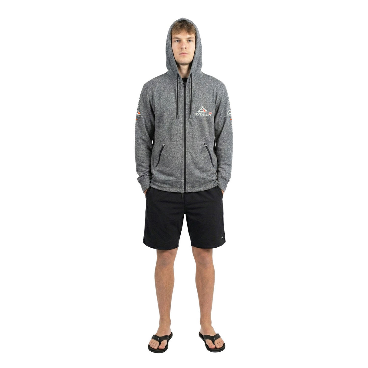 Adrenalin 2P Thermo Zip-Front Hoodie Grey - Front