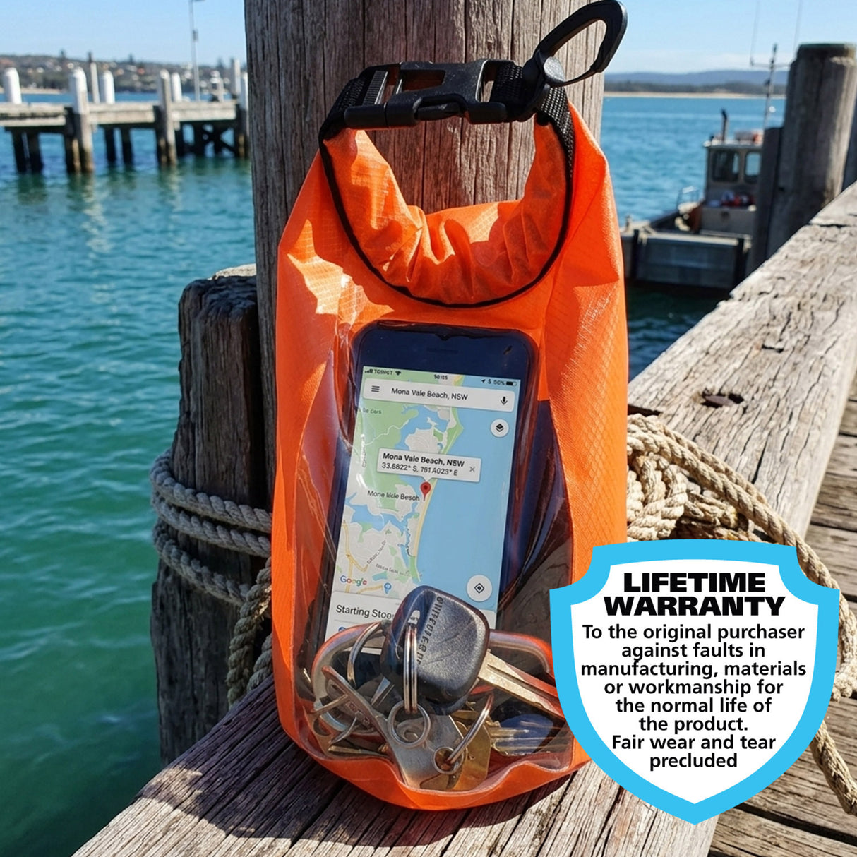 Land & Sea 1.5L Personal Dry Bag Orange - Lifestyle