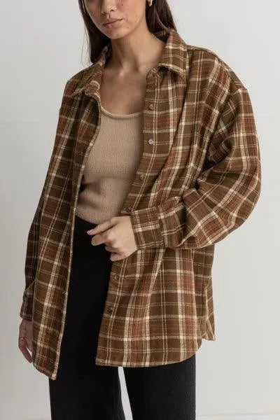 Flannel Oversized Shirt - Beachin Surf