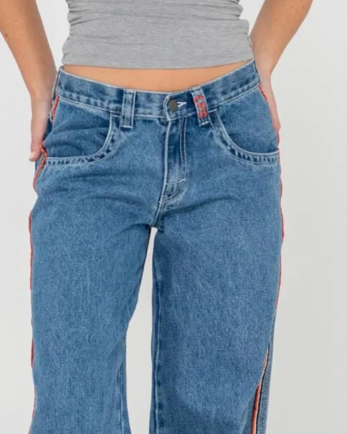 Flip Mommy Low Rise Wide Leg Denim Jean - Beachin Surf