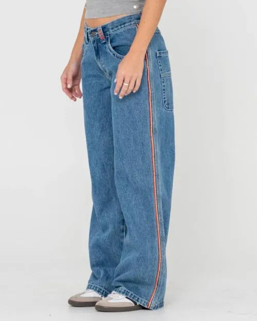 Flip Mommy Low Rise Wide Leg Denim Jean - Beachin Surf