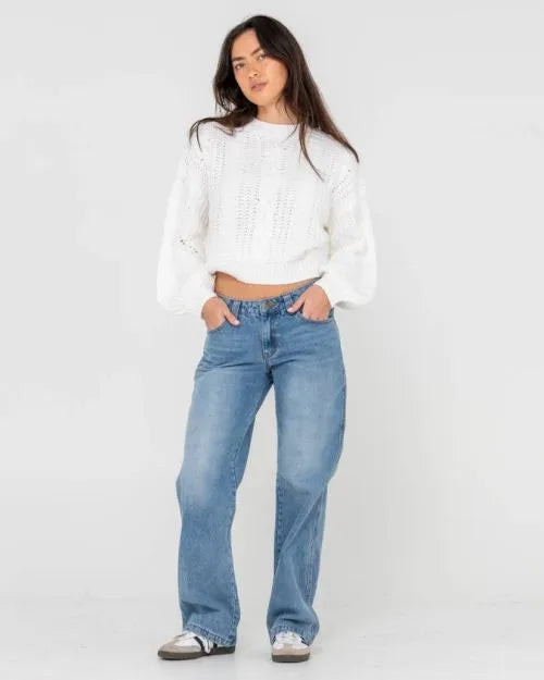 Folktale Crop Chunky Knit - Beachin Surf