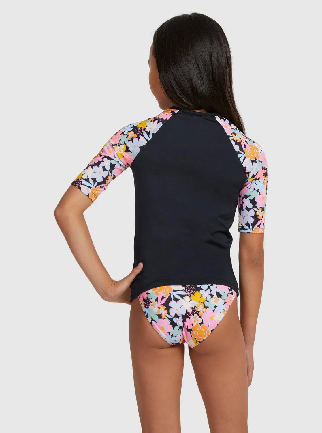 Girls 6-16 Above The Limits Short Sleeve Rash Vest - Beachin Surf