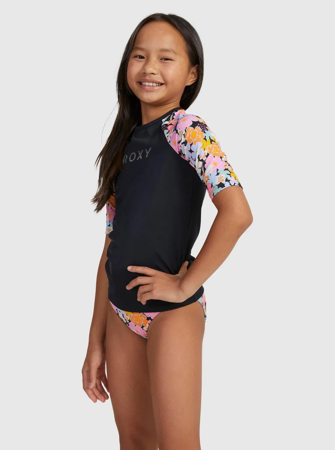 Girls 6-16 Above The Limits Short Sleeve Rash Vest - Beachin Surf