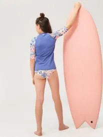 Girls 6-16 Funky Palm Short Sleeve Upf 50 Surf T-Shirt - Beachin Surf